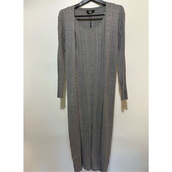 Grey Knit maxi dress set - Picture 2 of 9